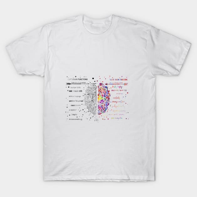 Left and right brain function T-Shirt by RosaliArt